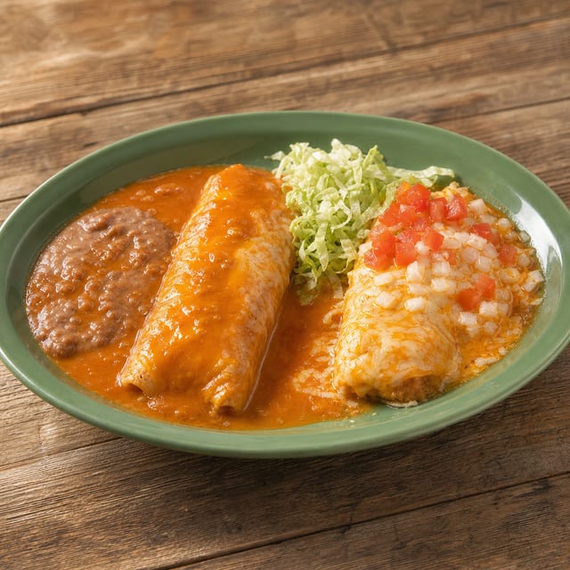 1. Cheese Enchiladas, Burrito.